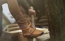 Men's Earthing Moccasin Boots Moose Hide Leather