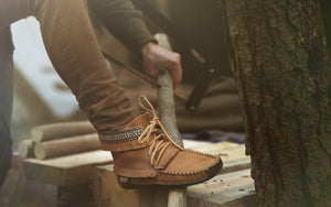 Men's Earthing Moccasin Boots Moose Hide Leather