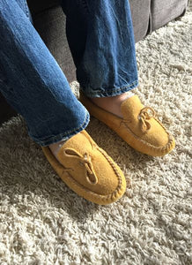 Men's Fleece Lined Suede Moccasins