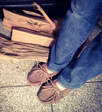 Women's Fringed Suede Moccasin Shoes