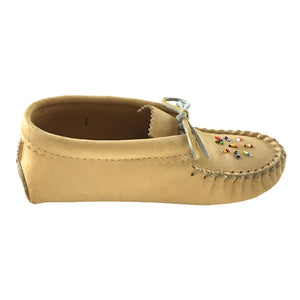 Children's Beaded Soft Soled Leather Moccasins
