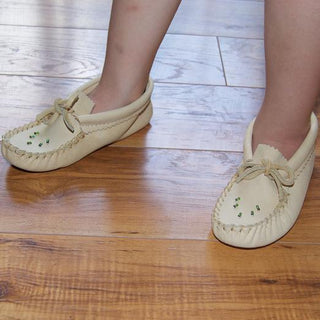 Children's Beaded Soft Soled Leather Moccasins