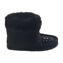 Women's Black 8" Tsar Rabbit Fur Mukluks