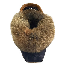 Women's Rabbit Fur Suede Beaded Moccasins