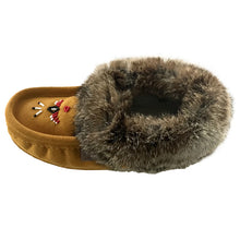 Women's Rabbit Fur Thunderbird Beaded Moccasins