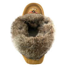 Women's Rabbit Fur Thunderbird Beaded Moccasins