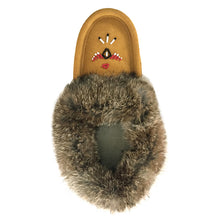 Women's Rabbit Fur Thunderbird Beaded Moccasins