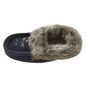 Women's Rabbit Fur Thunderbird Beaded Moccasins