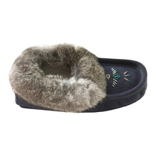 Women's Rabbit Fur Thunderbird Beaded Moccasins