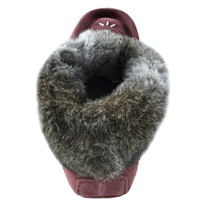 Women's Rabbit Fur Thunderbird Beaded Moccasins