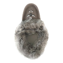 Women's Rabbit Fur Thunderbird Beaded Moccasins