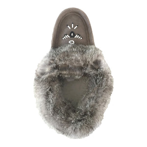 Women's Rabbit Fur Thunderbird Beaded Moccasins