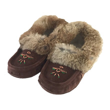 Women's Rabbit Fur Thunderbird Beaded Moccasins