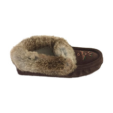 Women's Rabbit Fur Thunderbird Beaded Moccasins