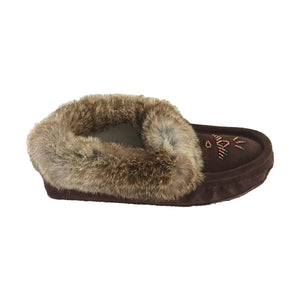 Women's Rabbit Fur Thunderbird Beaded Moccasins