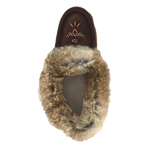 Women's Rabbit Fur Thunderbird Beaded Moccasins