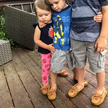 Children's Moose Hide Leather Maple Leaf Moccasins (Final Clearance)