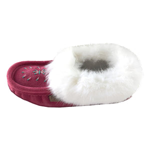 Women's Rabbit Fur Beaded Moccasins