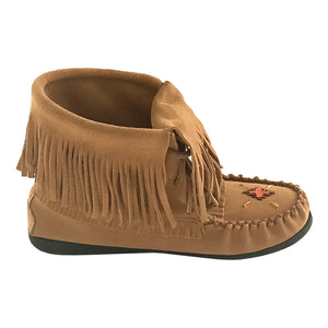 Women's Fringed Inca Suede Moccasin Boots