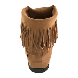 Women's Fringed Inca Suede Moccasin Boots