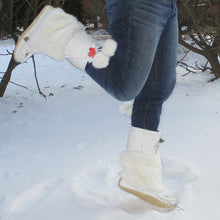 Women's 13" White Leather Mukluks