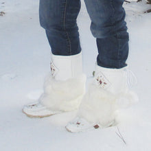 Women's 13" White Leather Mukluks