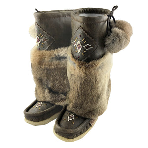 Women's 13" Leather Mukluks Old Brown
