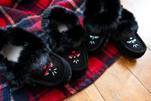 Men's Rabbit Fur Thunderbird Beaded Crepe Sole Moccasins