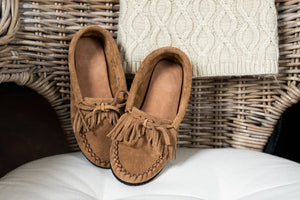 Women's Fringed Suede Moccasin Shoes
