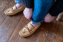 Men's Moose Hide Leather Beaded Moccasins