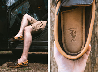Men's Elk & Moose Hide Leather Moccasin Shoes