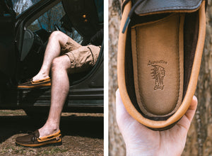 Men's Elk & Moose Hide Leather Moccasin Shoes