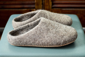 Unisex Natural Felt Slip-On Slippers