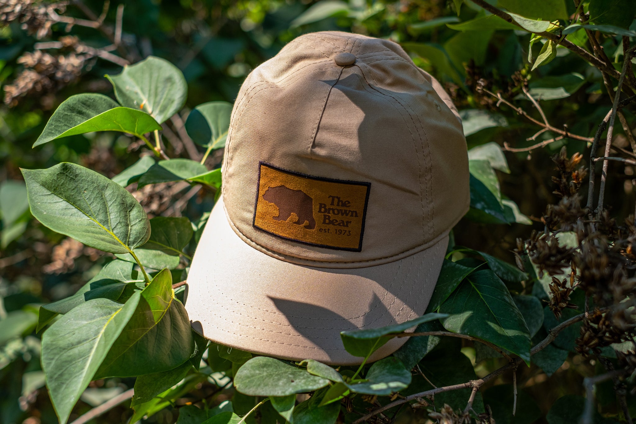 The Brown Bear Merch Baseball Cap with Laser Etched Suede Patch