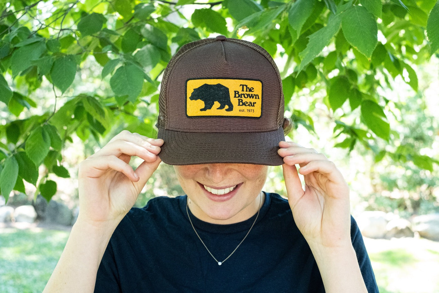 The Brown Bear' Merch High Crown Trucker Hat with Woven Label – Moccasins  Canada