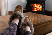 Women's Sheepskin Lined Rabbit Fur Beaded Moccasins