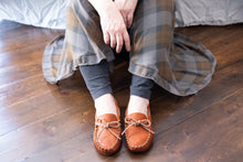 Women's Bison Leather Wide Moccasins