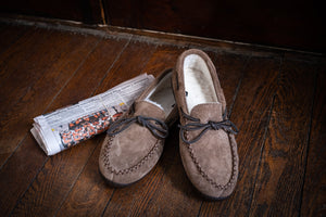 Men's Sheepskin Lined Moccasin Shoes