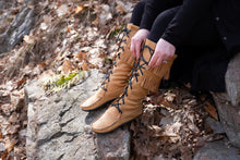 Women's Moose Hide Leather Fringed Knee High Moccasin Boots