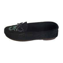 Women's Beaded Black Moccasin Shoes