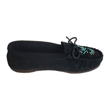 Women's Beaded Black Moccasin Shoes