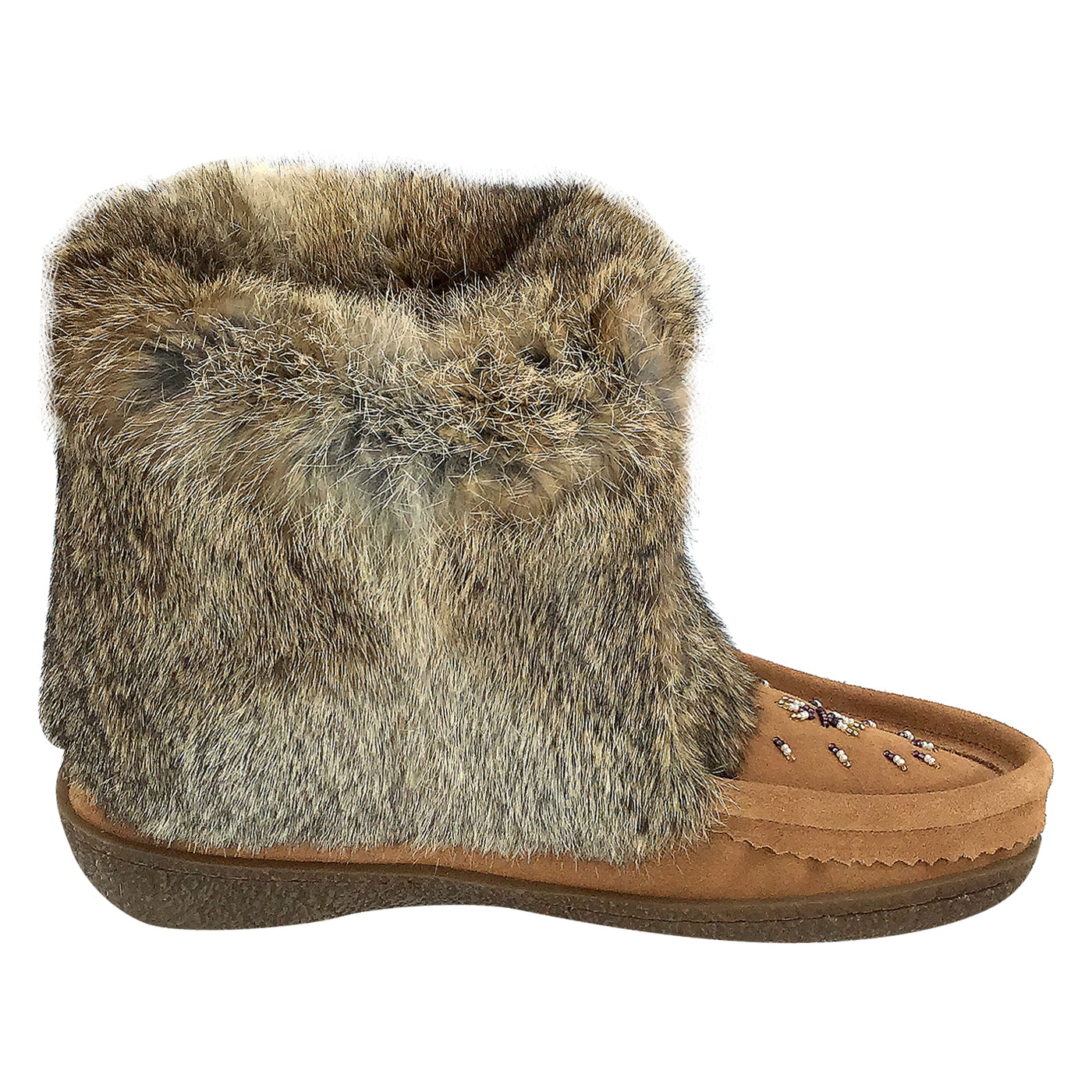 Women's Ankle Short 8” Genuine Suede Beaded Mukluk Winter Boots
