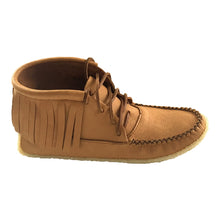 Men's Moose Hide Leather Fringed Moccasin Boots