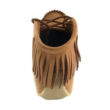 Men's Moose Hide Leather Fringed Moccasin Boots