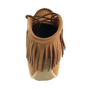 Men's Moose Hide Leather Fringed Moccasin Boots