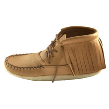 Women's Moose Hide Leather Fringed Moccasin Boots