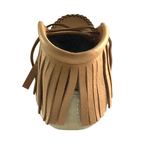 Women's Moose Hide Leather Fringed Moccasin Boots