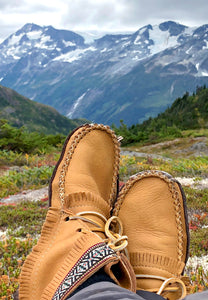 Men's Earthing Moccasin Boots Moose Hide Leather