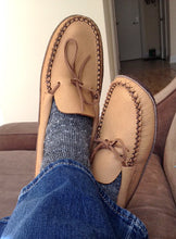 Men's Earthing Moccasins Moose Hide with Heavy Oil Tan Soles