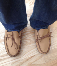 Men's Earthing Moccasins Moose Hide with Heavy Oil Tan Soles